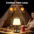 LUTEC Shower Lamp Waterproof, 6000mAh Rechargeable Cordless Table Lamp with 3 Color Temps and Stepless Dimming, Touch Control & Portable LED Nightlight for Bathroom, Desk, Outdoor(Black) - Image 6