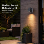 Modern Outdoor Wall Sconce, 90° Pivoting Aluminum Cube LED Spotlight - Image 4