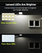 JACKYLED 1000 Lumen 299 LED Solar Dusk to Dawn Light Outdoor Gray 2 Pack - Image 4