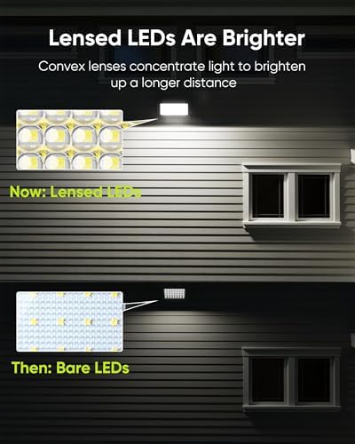JACKYLED 1000 Lumen 299 LED Solar Dusk to Dawn Light Outdoor Gray 2 Pack - Image 4