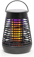 PIC Portable Bug Zapper, 600V Solar Powered Insect Trap & Fly Zapper for Outdoor Use, LED Flickering Flame, Activates Automatically in Dark, Weatherproof Outdoor Fly Trap, Kills Bugs on Contact by PICCorporation