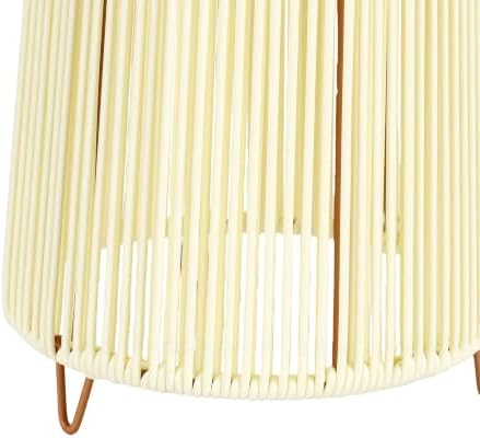 GOTOTOP Solar Rattan Table Lamp Outdoor with 3 Lighting Modes 1200mAh Battery for Patio Garden Yard Decoration (Trapezoid White) by GOTOTOP