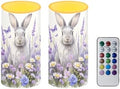 Daisy Battery Operated Candles with Timer Bunny Flameless Candles with Remote Easter Day Flickering LED Pillar Lights for Holiday Party Home Dining Table Decoration by Merkmak