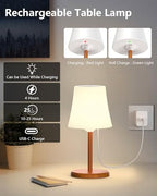 2 Pack Cordless Shower Lamp IP54 Waterproof Outdoor Rechargeable Table Lamp 4000mah Battery Operated Lamps Touch Dimmable RGB Lamp for Bathroom Kitchen Restaurant Patio Camping, Wood Grain - Image 6
