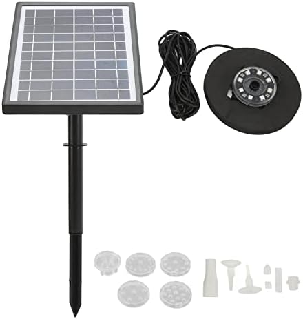 Pilipane Solar Fountain Pump with Battery Backup 5000mAh, 7W Solar Bird Bath Fountain with LED Lights, Solar Birdbath Fountain Pump for Pond, Fish Tank，Fountains Garden Decor by Pilipane