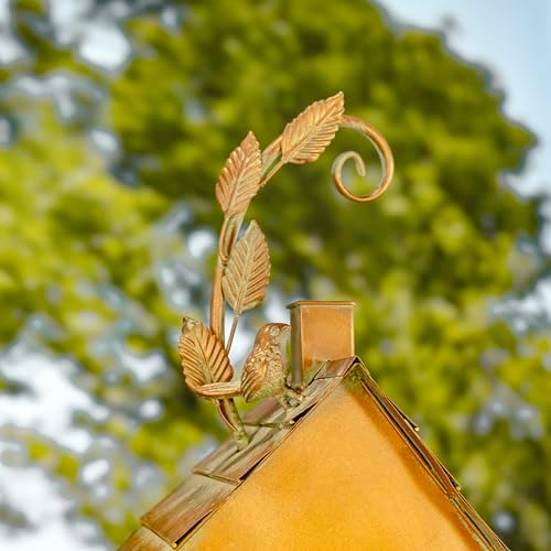 Copper Colored Fancy Design Birdhouse Garden Stakes (Short Classic House Shape) - Image 4