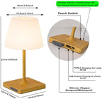 Cordless Table lamp, Outdoor Battery Operated Rechargeable Desk lamp,Waterproof Shower Lamp,4000mAh LED 3 Colors Dimmable Touch Lamps for Camping Patio Courtyard Bedroom-Wood - Image 4