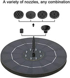 Solar Fountain Pump with 8 LED Lights and 6 Nozzles Colorful Solar Water Fountain Floating Bird Bath Fountain 1.8W Water Features Solar Fountain for Fish Tank Garden Decorations-Black with light 18c - Image 4