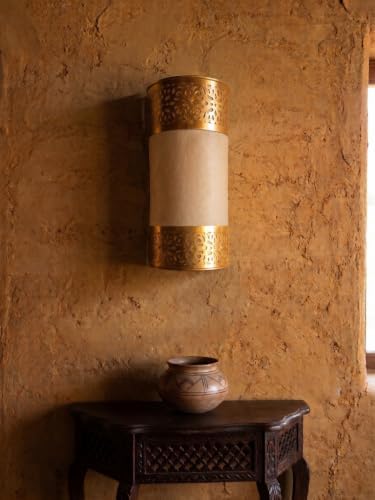 Moroccan Brass Wall Lamp Sconce Home Decor, Handmade Lighting Copper Metal Lights Turkish Lamp, Ramadan Candle Lantern, Candle Holder, Indoor Outdoor, Patio, Porch, Shelf, Garden (Symmetry) - Image 5
