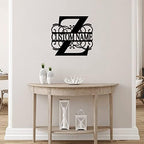 Z Custom Name Initial Letter Monogram Metal Sign Retro Steel Metal Wall Decor Art Sign Retro Metal Door Hanger Sign House Numbers Sign for Front Door Entryway Cottage Home Decor 24 Inch - Image 4
