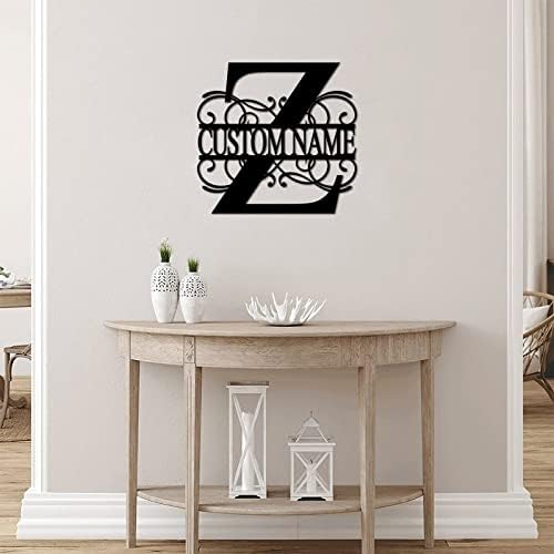 Z Custom Name Initial Letter Monogram Metal Sign Retro Steel Metal Wall Decor Art Sign Retro Metal Door Hanger Sign House Numbers Sign for Front Door Entryway Cottage Home Decor 24 Inch - Image 4