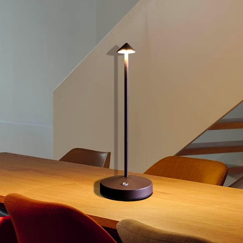 Cordless Table Lamps,Rechargeable Led Touch Bar Lamp, Portable Battery Desk Lamp,2 Level Brightness Dimmable Night Light,Minimalist Design, for Living Room/Restaurant/Couple Dinner/(Rust) - Image 6