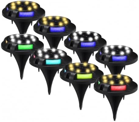 Ground Lights, Solar Lights Outdoor Disk Underground Lamp(Colorful Side-Warm,1Pcs) - Image 2
