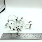 Octopus Miniature Hand Blown Glass Art Figurines Sea Animals Collectible Gift Decorate (4 inches Clear Silver) - Image 2