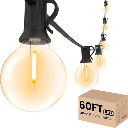 Svater Outdoor String Lights LED 60 FT G40 Patio Globe Light Waterproof by Svater
