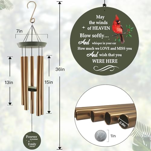 Personalized Memorial Wind Chimes, Sympathy Gifts for Loss of Loved One - Image 2