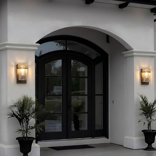 2-Pack Outdoor Wall Sconce,Brown Waterproof Exterior Lighting - Image 6