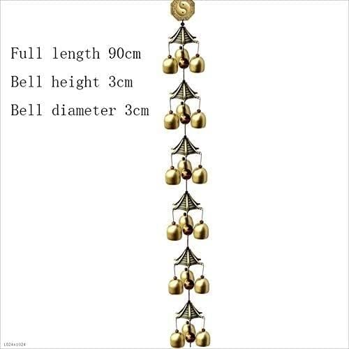 Wind Chimes Indoor Outdoor Metal Pure Copper Wind Chime Sound Crisp Home Decoration Five-Layer/Six-Layer Decoration Hanging Ornament(5 Tiers) - Image 2