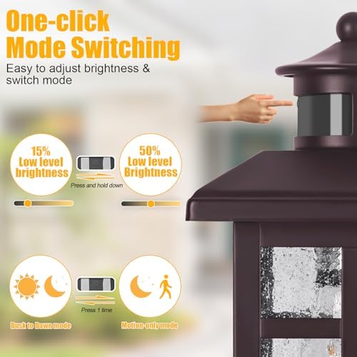 Exterior Light Fixtures Motion Sensor Wall Mount Oil Rubbed Bronze - Image 3