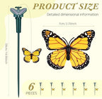 Tujoe 6 Pcs Solar Moving Butterfly Garden Stakes, Waterproof, Yellow - Image 2
