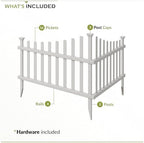 Zippity Ashley Corner Picket Fence, White Vinyl DIY No Dig Kit - Image 4