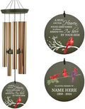 Personalized Memorial Wind Chimes Cardinal Sympathy Gifts by ExtrabilyOfficial