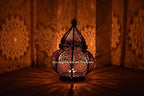 Oriental Moroccan Metal Lantern Black 30cm | Oriental Moroccan Wind Light Garden Wind Light | Moroccan Metal Lantern for Outside as a Garden Lantern, or Inside as a Table/Candle Lantern - Image 6