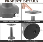 Riakrum 2 Pcs LED Cordless Table Lamp Bulk Rechargeable,Gray - Image 2