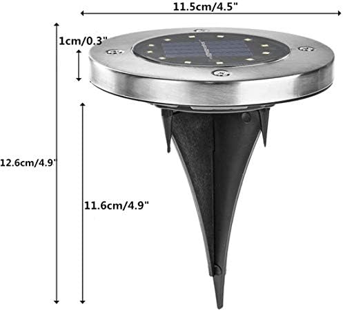 Ulalaza 4Pcs Solar Ground Lights 8 LED Waterproof Outdoor Garden Lights for Yard Driveway Lawn Pathway (White) - Image 3