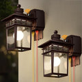 Outdoor Light with GFCI Outlet, 2 Pack Dusk to Dawn Porch Lights by APOTO