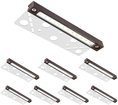 GKOLED 8 Pack 6.8 Inches LED Hardscape Lights, Low Voltage Retaining Wall Light Waterproof, 12V AC/DC Landscape Lighting, 1.5W 2700K, Classic Step Lights Outdoor, Die-cast Aluminum Housing by GKOLED