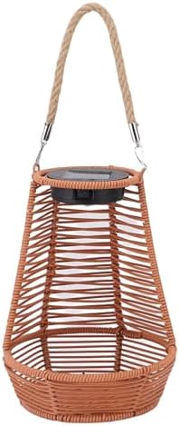 MAVIS LAVEN Garden Solar Light, Rattan Weave with Solar Lantern, Weatherproof and Efficient, Ideal for Outdoor Terraces and Balconies (Brown) - Image 2