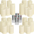 YOROXRG Set of 24 Waterproof Outdoor Flameless Candles, LED Candles with 4 Remote and Timer,(H 4" 5" 6" x D 2.2"),for Christmas,Halloween,Wedding,Festival - Image 5