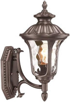 Outdoor Light Fixtures Wall Mount, Waterproof Exterior Wall Lanterns with Waer Ripple Glass, Outside Sconces, Front Porch Lights for House Garage Doorway Patio, 15'' Small Oil-Rubbed Bronze by Luminzone