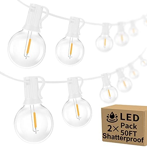 100ft Outdoor G40 LED Globe String Lights Dimmable Shatterproof Waterproof by BestChoiceforYourLife