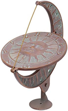 Whitehall Products Sun and Moon Sundial, Copper Verdi by Unknown