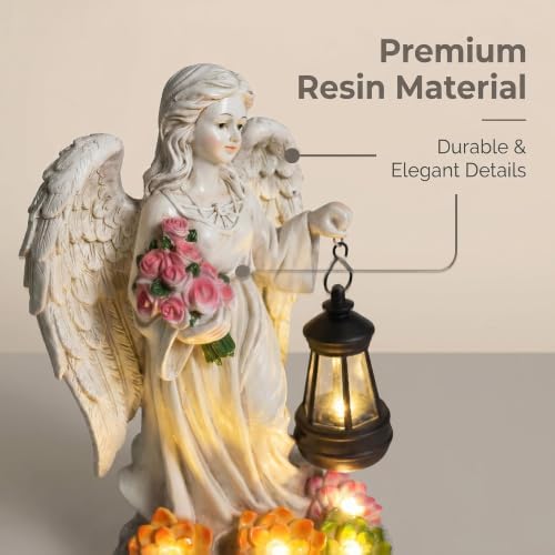 Solar Angel Statue Outdoor Fairy Garden Statues 9.4 inches Solar Garden Decor Garden for Outside Yard Art Patio Balcony Front Lawn Ornaments Gifts for Women Mom Grandma - Image 3