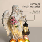 Solar Angel Statue Outdoor Fairy Garden Statues 9.4 inches Solar Garden Decor Garden for Outside Yard Art Patio Balcony Front Lawn Ornaments Gifts for Women Mom Grandma - Image 3