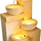 31.89" 4-Tier Outdoor Garden Water Fountain Rustic Pot Water Feature - Image 3