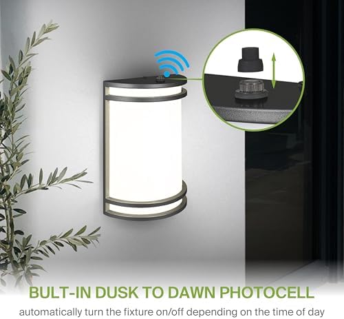 ASD LED Outdoor Wall Sconce, Dusk to Dawn 3000K 4000K 5000K Black 2 Pack - Image 3