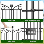 5 Panel No Dig Decorative Garden Fence with Gate 48" H x 11.4'L for Dogs - Image 5