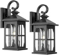 Darkaway Outdoor Light Fixtures Wall Mount, Outdoor Wall Lights Exterior Lighting Fixtures Waterproof Black Outside Wall Sconce with Seeded Glass for House Porch Hallway Garage Front Door by Darkaway