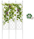 63 Inch Garden Trellis Support Fence Metal Lattice Climbing Frame White by Nisoger