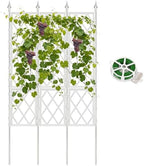 63 Inch Garden Trellis Support Fence Metal Lattice Climbing Frame White by Nisoger