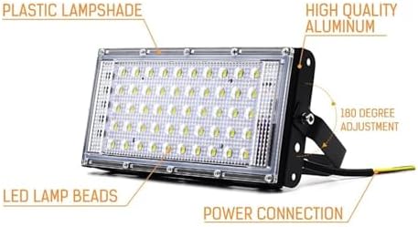 50W Led RGB Flood Light Lamp Ac 220 Outdoor Floodlights Ip66 Waterproof Reflector Led Spotlight Red Green Blue Garden Lighting for Court,Garden,Warehouse,Cold Light - Image 4