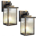 2 Pack Black Brush Gold Dusk to Dawn Outdoor Wall Light by hameso