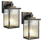2 Pack Black Brush Gold Dusk to Dawn Outdoor Wall Light by hameso