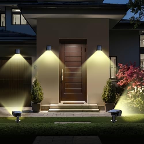 TECKNET Solar Spot Lights Outdoor Waterproof, 59 LEDs, Warm White, 8 Pack - Image 6
