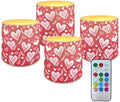 Flameless Candles with 18-Key Remote Battery Operated Candles with Timer Valentines Day Hearts Leaves Flickering LED Elictric Pillar Tealights for Living Room Bedroom Home Decor by Merkmak