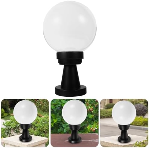 Gatuida Xmas Post Light Fixture for Fence, E27 PC White Outdoor Garden - Image 7